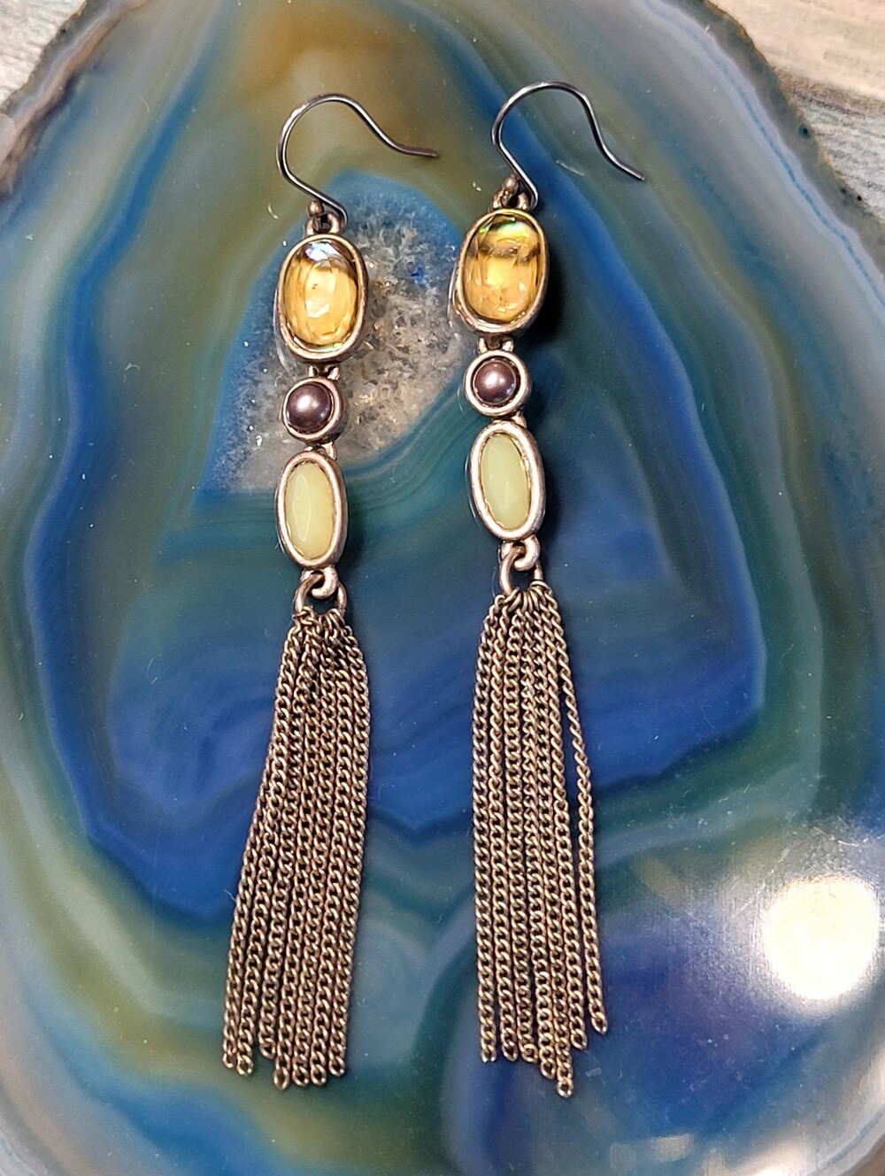 Silver-Tone Tassel Drop Earrings
